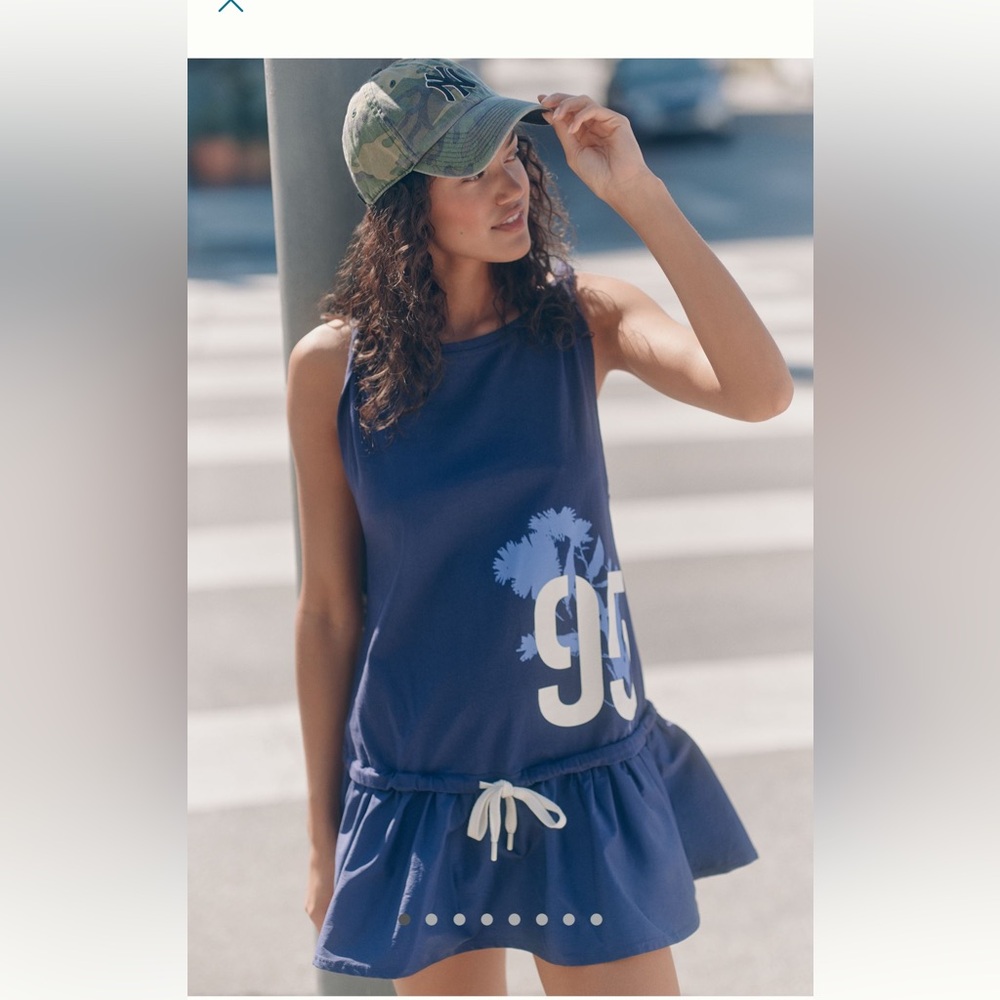 Anthropologie Daily Practice Lane Line Graphic Mini Dress